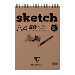 Blok szkicowy White Sketch Clairefontaine - 90g, 50ark, A4, na spirali