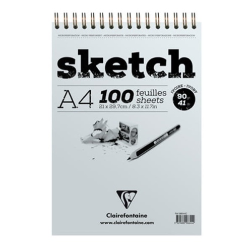 Blok szkicowy Ivory Sketch Clairefontaine A4, 100ark. - na spirali.jpg