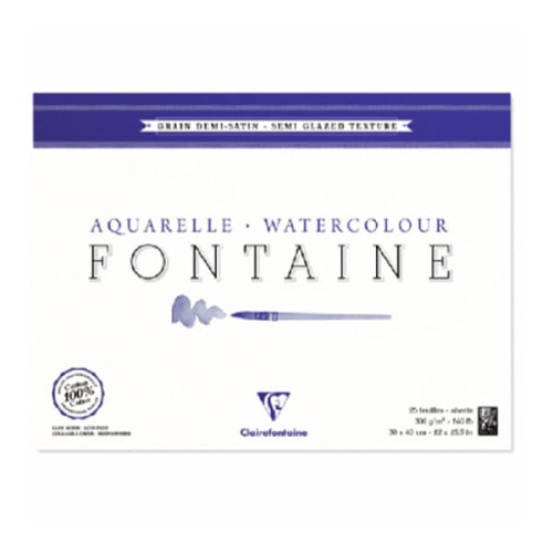 Blok do akwareli FONTAINE Clairefontaine - Demi Satine - 300g, 25ark, 18x24cm.jpg