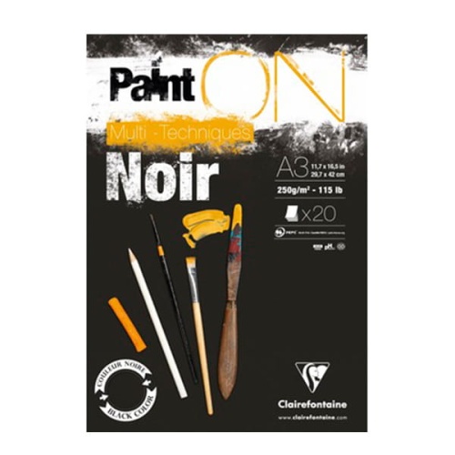 Blok malarski uniwersalny Clairefontaine Paint On NOIR Multi -Techniques - 250g, A3, 20akr..jpg