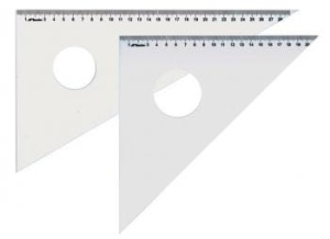 Ekierka z podcięciem plastikowa Leniar - 45°/45°/90° - 25cm