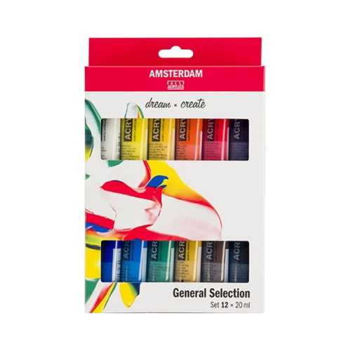 Zestaw farb akrylowych Talens AMSTERDAM General Selection Set- 12x20ml.jpg