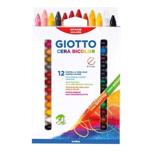 Kredki woskowe Giotto Cera Bicolor wymazywalne 12 szt. - 24 kolory
