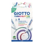 Flamastry brokatowe Giotto Turbo Glitter Pastel - 8 kolorów