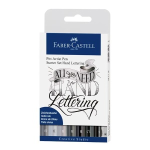 Zestaw flamastrów artystycznych Faber Castell Pitt Artist Hand Lettering - 7 kolorów + akcesoria