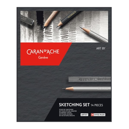 Zestaw artystyczny do szkicowania Caran d'Ache Sketching Set - 14 elementów.jpg