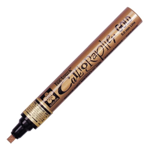 Marker permanentny Pen-touch Calligrapher Sakura - 5,0mm - złoty.jpg