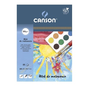 Blok do malowania Canson - lekko ziarnisty - 120g, 25ark. A4