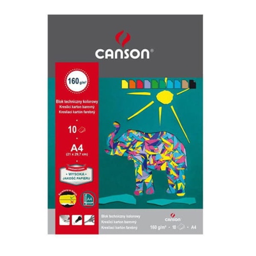 Blok techniczny Canson - 160g, A4 - kolorowy.jpg