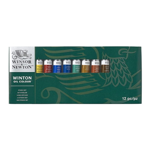 Zestaw farb olejnych Winsor&Newton Winton Oil Colour Studio Set 8 x 21ml + akcesoria