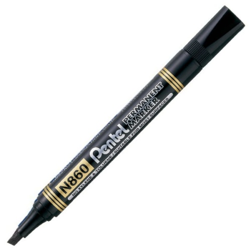 Marker permanentny N860 Pentel - ścięty - czarny