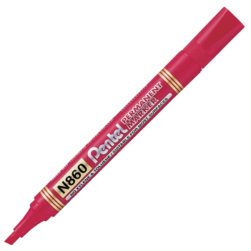 Marker permanentny N860 Pentel - ścięty - czerwony