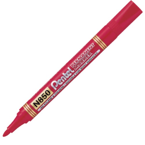Marker permanentny N850 Pentel - okrągły - czerwony