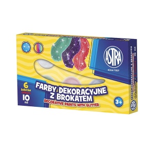 Farby plakatowe Astra - 6x10ml BROKATOWE