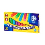 Plastelina Astra 12 kolorów - brokatowa