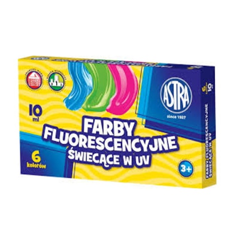 Farby plakatowe Astra - 6x10ml - fluorescencyjne