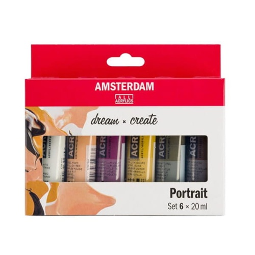 Zestaw farb akrylowych Talens AMSTERDAM PORTRAIT - 6x20ml
