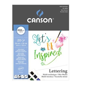 Blok MIX MEDIA Lettering Canson - 200g, 20ark. A4