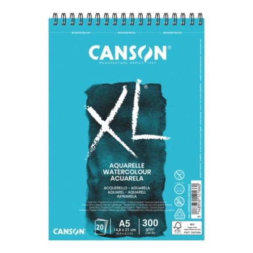 Blok-do-akwareli-Canson-XL-Aquarelle-300g-20ark-A5-na-spirali