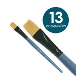 Pędzle syntetyczne graART krótkie trzonki, PŁASKIE seria 2148