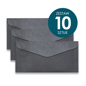 Koperta Galeria Papieru DL, 110x220mm, Pearl czarny - 10 sztuk