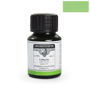 Tusz kaligraficzny rysunkowy Rohrer & Klingner 50ml -  Gelbgrün