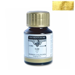 Tusz kaligraficzny rysunkowy Rohrer & Klingner 50ml -  Gold