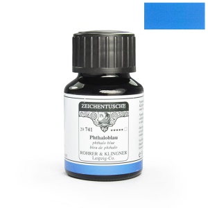 Tusz kaligraficzny rysunkowy Rohrer & Klingner 50ml -  Phtaloblau