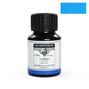 Tusz kaligraficzny rysunkowy Rohrer & Klingner 50ml - Cyanblau