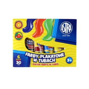 Farby plakatowe w tubach ASTRA - 6x30ml