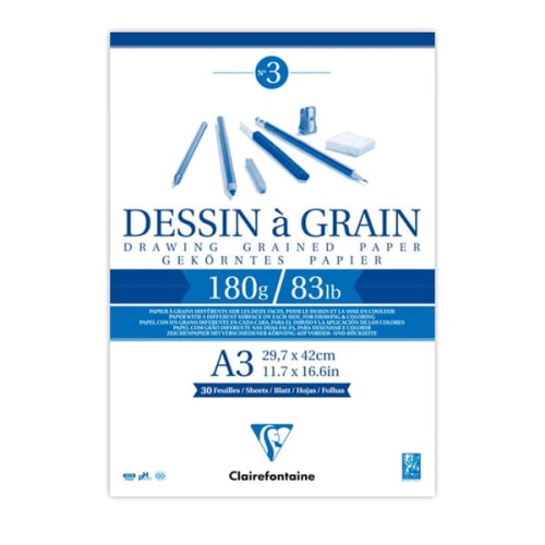 Szkicownik Dessin a Grain Clairefontaine - 180g, 30ark, A3.jpg