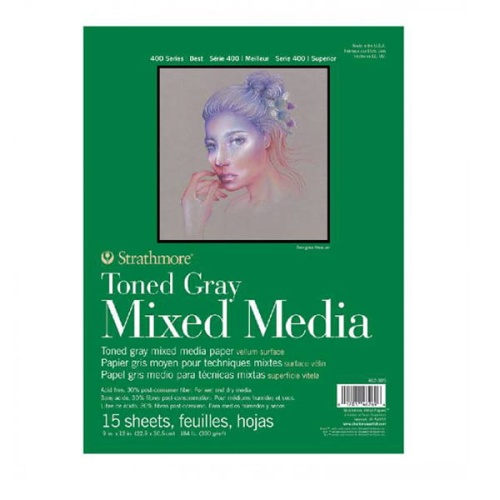 Blok malarski uniwersalny Strathmore Toned Gray Mixed Media - 300g, A4, 15ark..jpg