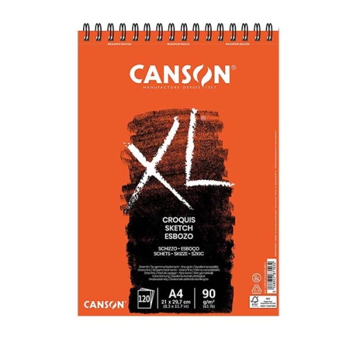 Szkicownik Canson XL Croquis - 90g, 60ark, A4, na spirali (góra).jpg