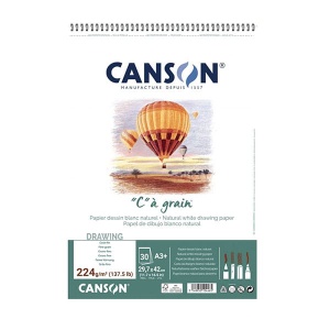 Blok szkicowy Canson "C" a grain - 224g, 30ark, A3+, na spirali