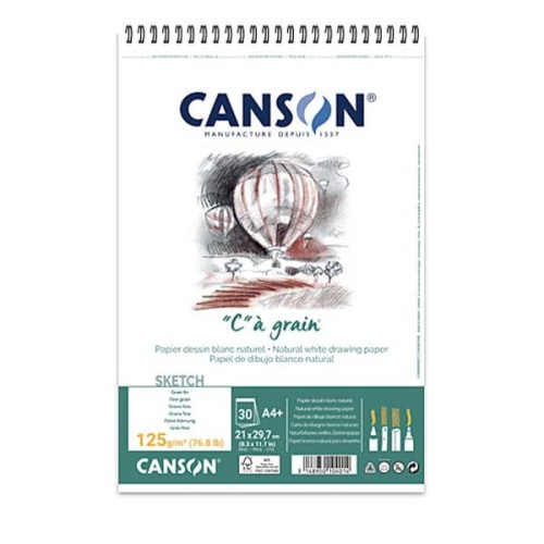 Blok szkicowy Canson C a grain- 125g, 30ark, A4+, na spirali.jpg