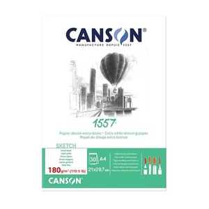 Blok rysunkowy Canson 1557 180g, 30ark A4, fakturowany 