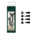 Zestaw flamastrów Pitt Artist Faber-Castell Black - 4 sztuki czarne.jpg