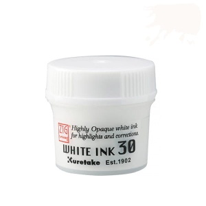 Tusz do korekt i refleksów świetlnych Kuretake White Ink 30g - biały