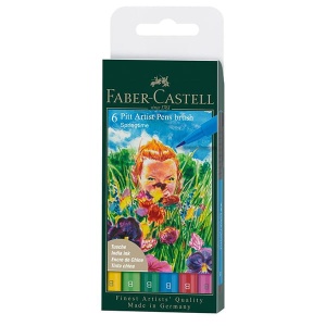 Zestaw flamastrów Faber Castell Pitt Artist Pens Brush - 6 kolorów -  SPRINGTIME