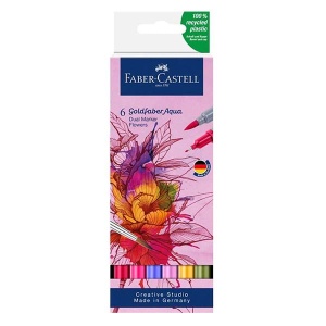 Zestaw flamastrów akwarelowych FABER-CASTELL Goldfaber Aqua - FLOWERS - 6 kolorów 