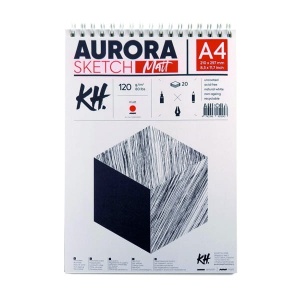 Blok do szkicu AURORA Sketch Matt 120g, 20ark. A4 na spirali