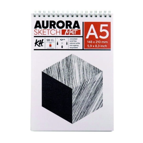Blok do szkicu AURORA Sketch Matt 120g, 20ark. A5 na spirali.jpg