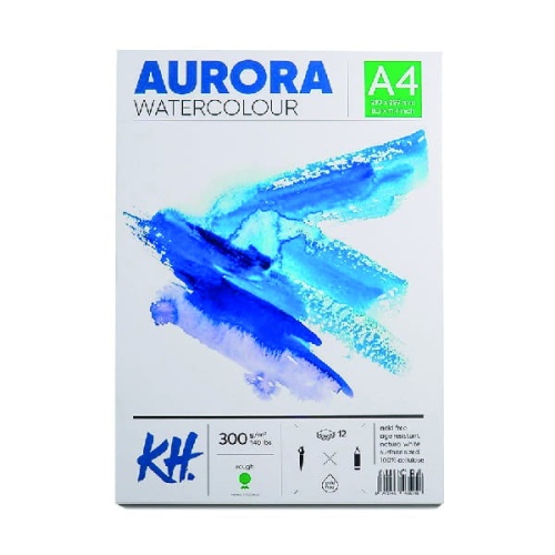 Blok do akwareli AURORA Rough (gruboziarnisty) 300g, 12 ark. A4  klejony.jpg