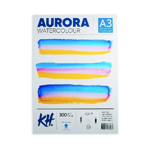 Blok do akwareli AURORA Cold Pressed (średnioziarnisty) 300g, 12 ark. A3 klejony.jpg