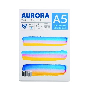 Blok do akwareli AURORA Cold Pressed (średnioziarnisty) 300g, 12 ark. A5 klejony 