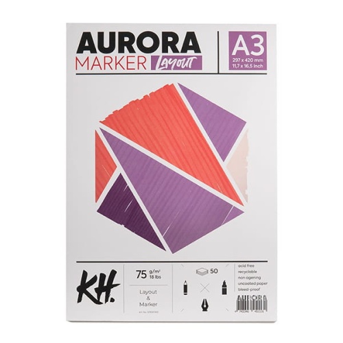Blok do markerów AURORA Marker & Layout - 75g, 50ark, A3.jpg
