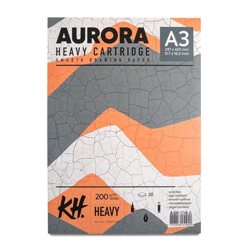 Szkicownik, blok do rysunku AURORA Heavy Cartridge - 200g, 20ark, A3.jpg