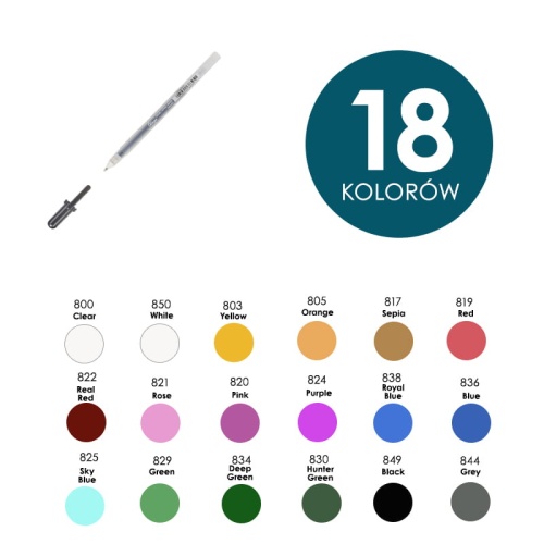 Długopisy żelowe, żelopisy Sakura Gelly Roll Glaze 3D - różne kolory.jpg