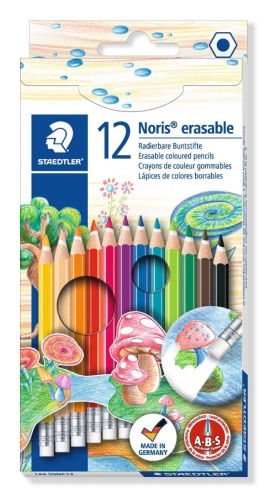 Kredki ołówkowe Noris Club Staedtler z gumką - 12 kolory