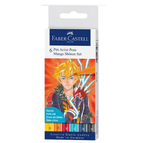 Zestaw flamastrów Pitt Artist  Faber Castell MANGA SHONEN - 6 kolorów.jpg